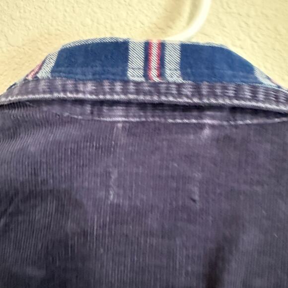 GAP Corduroy Upcycled Trucker Jacket w/Aerosmith Graphic & Flannel Sleeves L - Picture 6 of 12